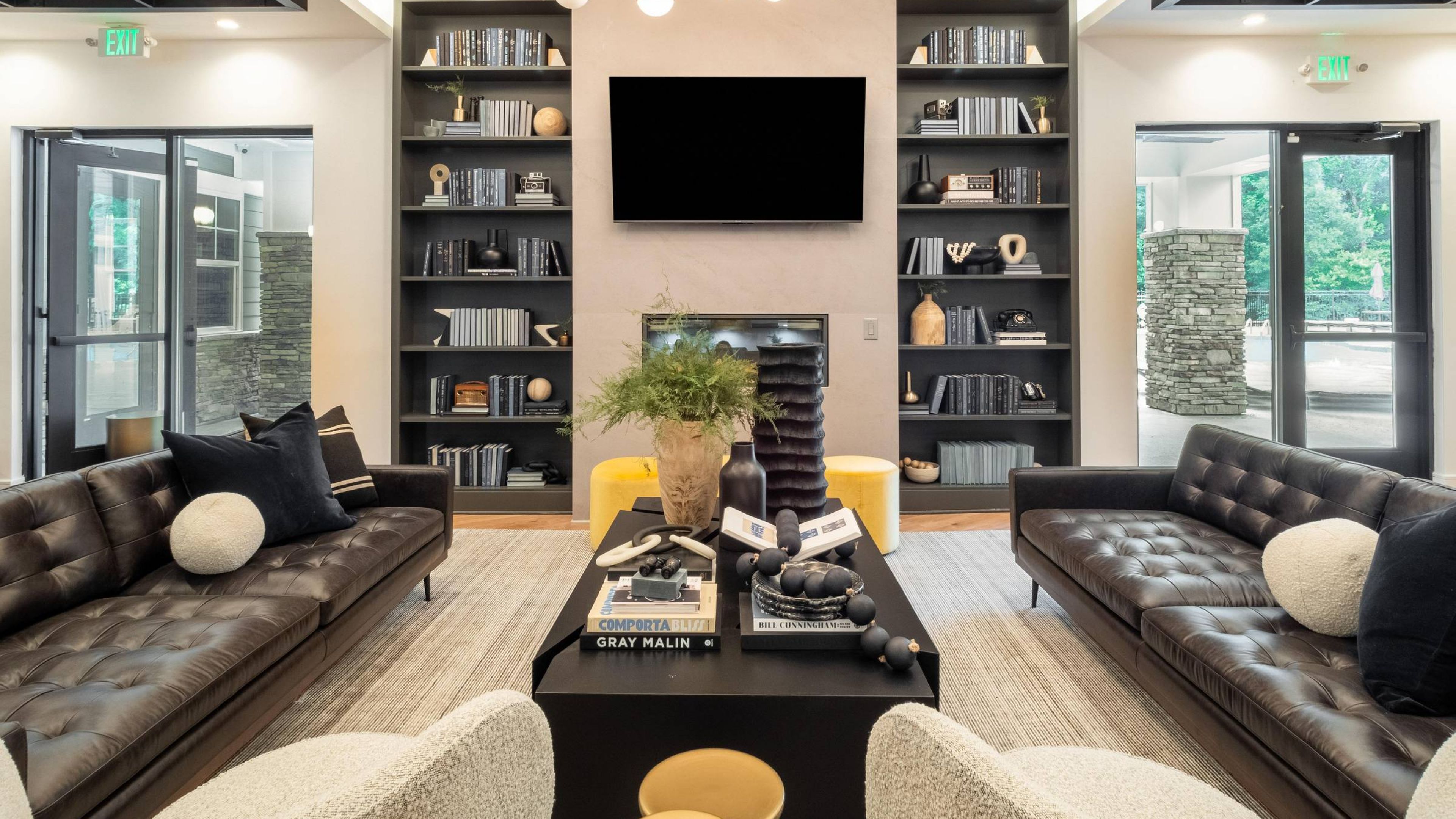 Hawthorne at the Forest resident clubhouse amenity with seating area and beautiful finishes