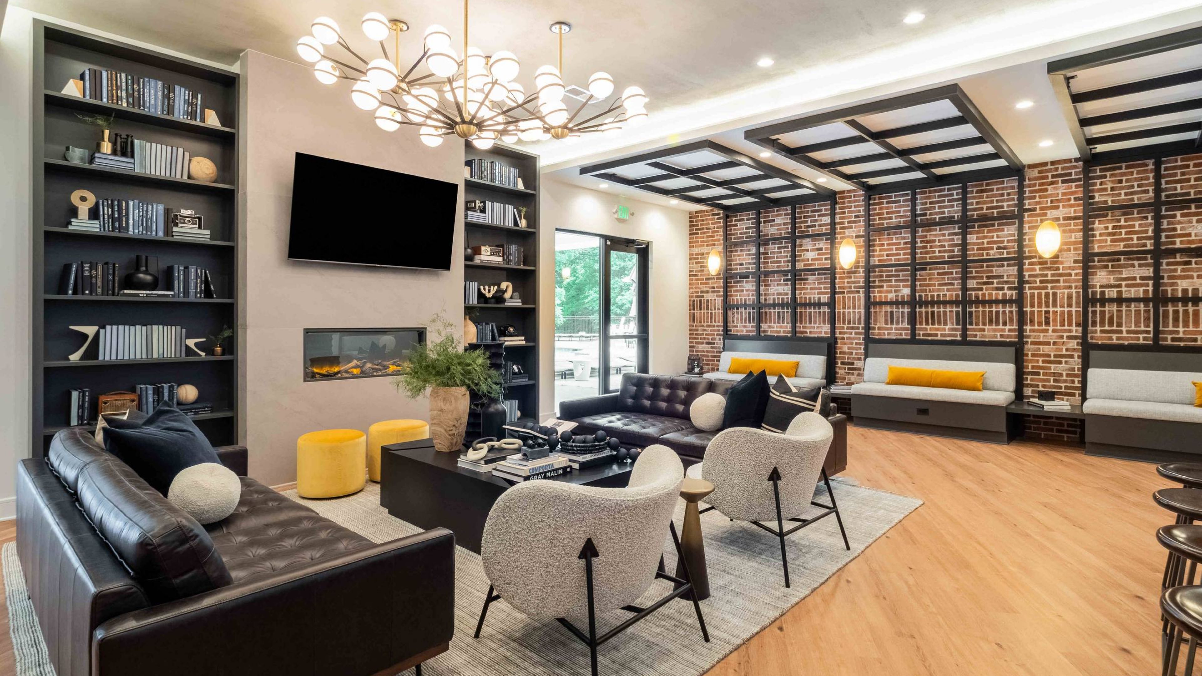 Hawthorne at the Forest resident clubhouse amenity with seating area and beautiful finishes